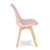 Krzesło różowe z poduszką na drewnianych nogach - 3