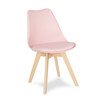 Krzesło różowe z poduszką na drewnianych nogach - 1