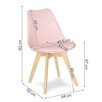 Krzesło różowe z poduszką na drewnianych nogach - 4