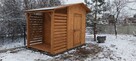 Domek narzędziowy 2 x 2m + drewutnia 1,1 x 2m dach dwuspadow - 4
