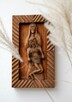 Pieta, płaskorzeźba ludowa drewno, polskie rękodzieło 1980 r - 3