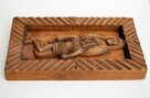 Pieta, płaskorzeźba ludowa drewno, polskie rękodzieło 1980 r - 6