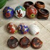 Jajko emalia cloisonne mosiądz Chiny antyk vintage - 8