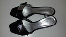 Buty damskie – skórzane klapki, czarne „Mirabel” - 5