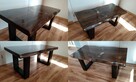 stolik kawowy rustyk z drewna drewniany ława stół 100cm X04 - 2