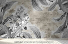 Tapeta kwiaty na betonie, wabi sabi, loft, szary tynk GD68 - 14