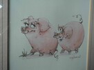 Świnie na wakacjach 31/31 cm papier. (kopia) w ramę 2 prace. - 2
