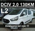 Ford Transit Custom L2 DCIV Brygadowy 6-os. 130KM Czujniki Park. Dostępny od ręki 2181zł - 1