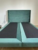 Zielone welurowe łóżko 140x200 - 6