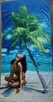 Ręcznik plażowy kobieta/palma - 2