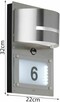 Lampa LED natynkowa na dom budynek numer Lampka Srebrna - 8