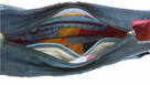 Torebka na ramię codzienna mała, pojemna, jeans, nowa - 7