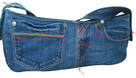 Torebka na ramię codzienna mała, pojemna, jeans, nowa - 2