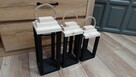Lampiony z drewna loft komplet 3szt piękny zestaw drewno nat - 7