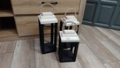 Lampiony z drewna loft komplet 3szt piękny zestaw drewno nat - 5