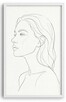 Rysunek ołówkiem – portret kobiety z profilu, line art, oryg