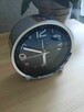 Zegar Budzik Zegarek Czarny srebrny Analogowy Alarm cichy - 2