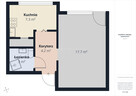 Kawalerka 33 m² z balkonem 1. piętro Poręba - 1