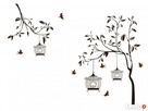 Naklejki ścienne na ścianę Drzewo Klatka Ptaki WS-0062 - 1