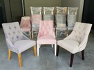 Krzesło z kołatką tapicerowane pikowane eleganckie modne - 3