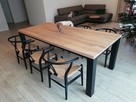 Stół dębowy 220 x 100 cm nogi 10 x 10 metalowe 100 % Drewno - 1