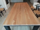 Stół dębowy 220 x 100 cm nogi 10 x 10 metalowe 100 % Drewno - 2