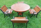 Meble ogrodowe drewniane dębowe stół i 4 ławki 60 cm - 3