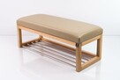Ławeczka Tapicerowana Siedzisko Gładkie Ekoskóra Beż LPP-4 - 2