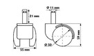 Kółko twarde małe trzpień Φ10mm średnica Φ50mm kpl - 2