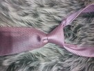 Krawat jasnoróżowy Luois Gianni Paris * krawat w kratkę róż - 13