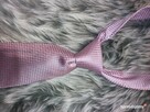 Krawat jasnoróżowy Luois Gianni Paris * krawat w kratkę róż - 7