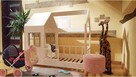 Łóżko domek Aster z barierką dla dzieci 140 x 90 cm - 1
