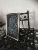 Piłsudski obraz szklany grawer ręczny w starej srebrnej rami - 6