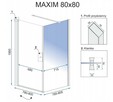 Kabina prysznicowa szkło hart 6mm 80x80 lub 90x90 MAXIM - 4