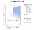 Kabina prysznicowa szkło hart 6mm 80x80 lub 90x90 MAXIM - 3