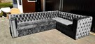 Narożnik chesterfield głęboko pikowany glamour producent - 5