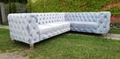 Narożnik chesterfield glamour szary producent głęboki pik - 5