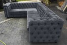 narożnik z f spania glamour chesterfield głębokie pikowania - 5