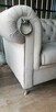 Sofa chesterfield glamour z f spania kołatki nogi chrom - 3