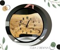 Loftowy zegar w obręczy z drewnianą deską 50 cm - 5