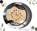 Loftowy zegar w obręczy z drewnianą deską 50 cm - 9
