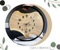 Loftowy zegar w obręczy z drewnianą deską 50 cm - 7