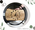Loftowy zegar w obręczy z drewnianą deską 50 cm - 10