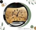 Loftowy zegar w obręczy z drewnianą deską 50 cm - 3