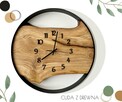 Loftowy zegar w obręczy z drewnianą deską 50 cm - 2