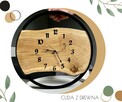 Loftowy zegar w obręczy z drewnianą deską 50 cm - 4