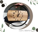 Loftowy zegar w obręczy z drewnianą deską 50 cm - 8