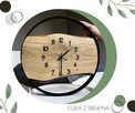 Loftowy zegar w obręczy z drewnianą deską 50 cm - 6