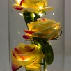 Piękna Sztuczna Wieczna Róża w Szkle Kremowo-Różowa Prezent - 4