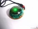 Piękny Naszyjnik Orgonit Malachit Naturalna Żywica Amulet D. - 8